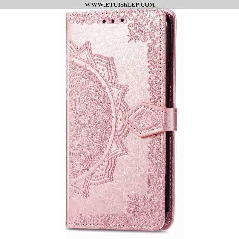 Etui Folio do iPhone 15 Pro Max z Łańcuch Barokowa Mandala Z Paskiem